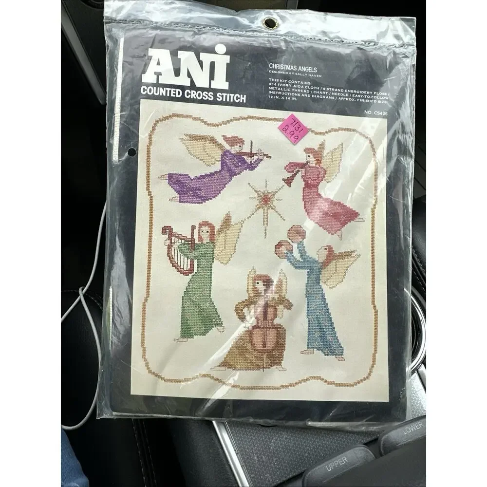NEW ANI Counted Cross Stitch Kit Christmas Angels # CS436 Sally Haven 12